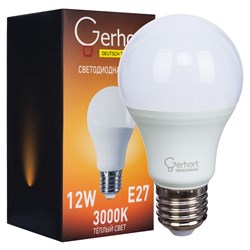 Лампа 12W GERHORT A60 LED 3000K E27 Gerhort - фото 1189093
