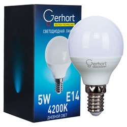 Лампа 5W GERHORT G45 LED 4200K E14 Gerhort - фото 1189109