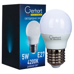 Лампа 5W GERHORT G45 LED 4200K E27 Gerhort - фото 1189110