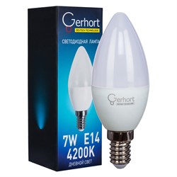 Лампа 7W GERHORT C37 LED 4200K E14 Gerhort - фото 1189119
