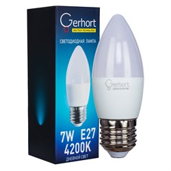 Лампа 7W GERHORT C37 LED 4200K E27 Gerhort - фото 1189120