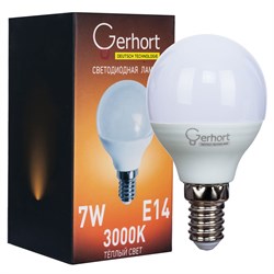 Лампа 7W GERHORT G45 LED 3000K E14 Gerhort - фото 1189123