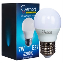 Лампа 7W GERHORT G45 LED 4200K E27 Gerhort - фото 1189126