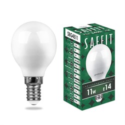 Лампа светодиодная SAFFIT SBG4511 Шарик E14 11W 6400K - фото 2182831