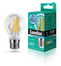 Светодиодная лампа E27 20W 4500К (холодный свет) Camelion LED20-A60-FL/845/E27 (13719) - фото 2523224