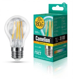 Светодиодная лампа E27 20W 3000К (теплый свет) Camelion LED20-A60-FL/830/E27 (13718) - фото 2523225