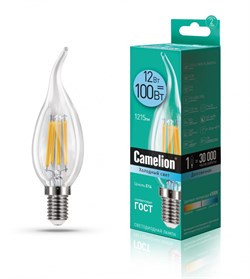 Светодиодная лампа E14 12W 4500К (белый) CW35 Camelion LED12-CW35-FL/845/E14 (13711) - фото 2523232
