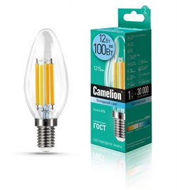 Светодиодная лампа E14 12W 4500К (белый) C35 Camelion LED12-C35-FL/845/E14 (13709) - фото 2523234