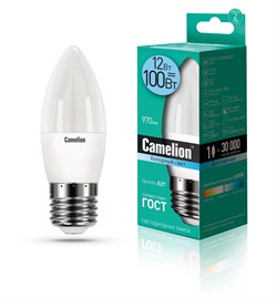 Светодиодная лампа E27 12W 4500К (холодный свет) Camelion LED12-C35/845/E27 (13690) - фото 2523252