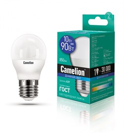 Светодиодная лампа E27 10W 6500К (дневной свет) Camelion LED10-G45/865/E27 (13570) - фото 2523273