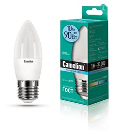 Светодиодная лампа E27 10W 4500К (холодный свет) Camelion LED10-C35/845/E27 (13562) - фото 2523281