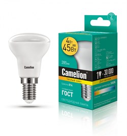 Светодиодная лампа E14 4W 3000К (теплый свет) Camelion LED4-R39/830/E14 (13353) - фото 2523303