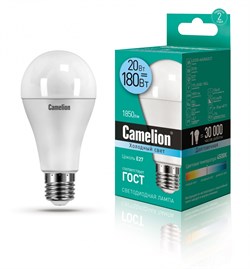 Светодиодная лампа E27 20W 4500К (холодный свет) Camelion LED20-A65/845/E27 (13165) - фото 2523308