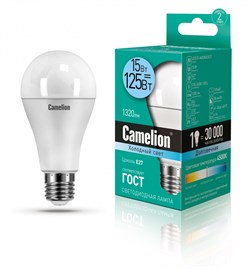 Светодиодная лампа E27 15W 4500K (белый) A60 Camelion LED15-A60/845/E27 (12186) - фото 2523343