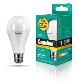 Светодиодная лампа E27 15W 3000К (теплый) A60 Camelion LED15-A60/830/E27 (12185) - фото 2523344