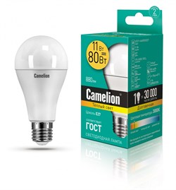 Светодиодная лампа E27 11W 3000К (теплый) A60 Camelion LED11-A60/830/E27 (12035) - фото 2523356