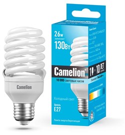 Энергосберегающая лампа E27 26W 4200К (белый) T2 Camelion LH26-FS-T2-M/842/E27 (10588) - фото 2523385