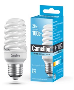 Энергосберегающая лампа E27 20W 4200К (белый) T2 Camelion LH20-FS-T2-M/842/E27 (10523) - фото 2523386