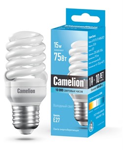 Энергосберегающая лампа E27 15W 4200К (белый) T2 Camelion LH15-FS-T2-M/842/E27 (10522) - фото 2523387