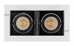 Встраиваемый светильник Arlight  CL-KARDAN-S180x102-2x9W White (WH-BK, 38 deg) - фото 2688808