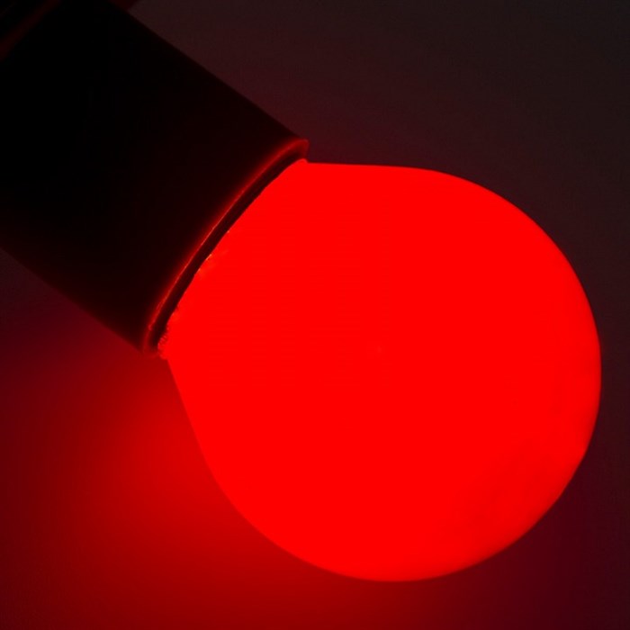 Лампа накаливания GS-45 E27 220В 10Вт красный 401-112 - фото 2774975