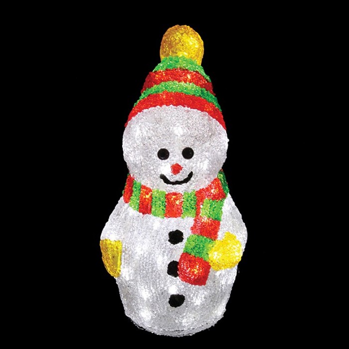 Снеговик световой (30 см) с шарфом 513-275 - фото 2775141