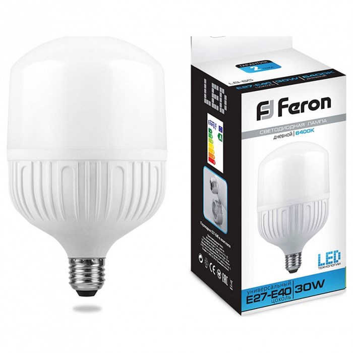 Лампа светодиодная Feron LB-65 E27-E40 30Вт 6400K 25537 - фото 2778985