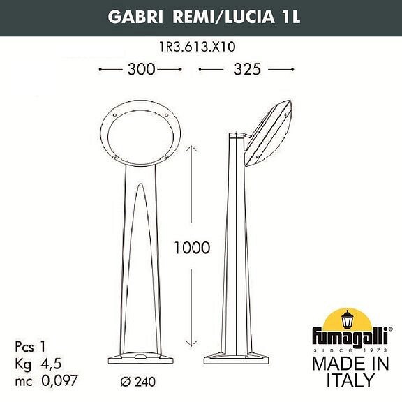 Наземный высокий светильник Fumagalli Lucia 1R3.613.020.LYE27 - фото 3078773