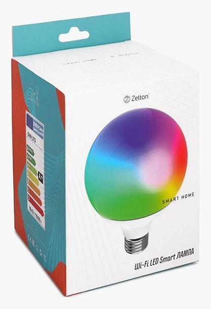 Лампа светодиодная с управлением через Wi-Fi Zetton Smart Wi-Fi Bulb E27 18Вт 2700-6500K ZTSHLBRGBCWE273RU - фото 3109604