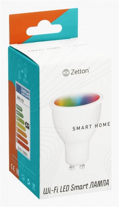 Лампа светодиодная с управлением через Wi-Fi Zetton Smart Wi-Fi Bulb GU10 5Вт 6500K ZTSHLBRGBGU101RU - фото 3109638