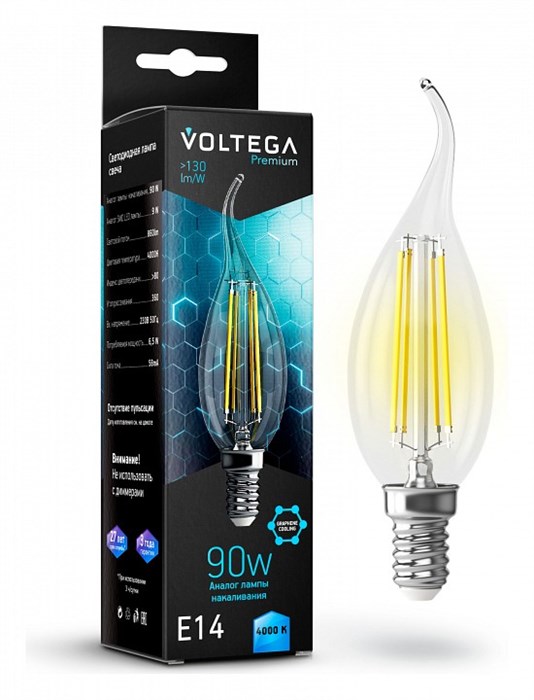 Лампа светодиодная Voltega Premium E14 7Вт 4000K 7133 - фото 3110008