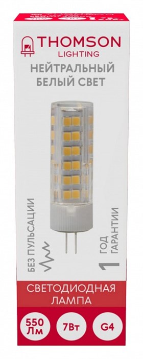 Лампа светодиодная Thomson G4 G4 7Вт 4000K TH-B4208 - фото 3110611