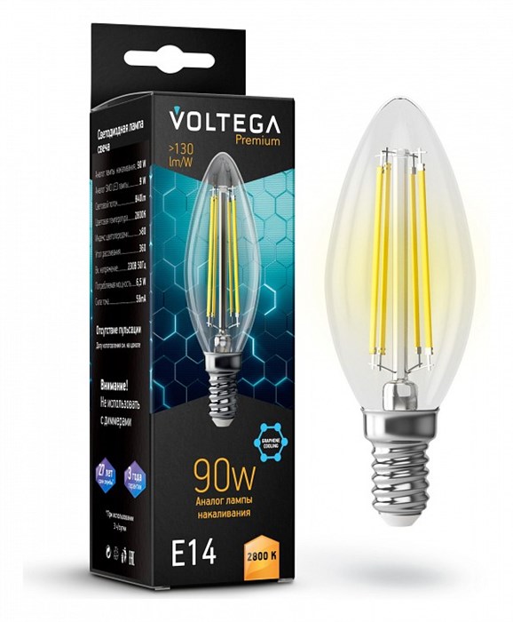 Лампа светодиодная Voltega Premium E14 7Вт 2800K 7134 - фото 3180359
