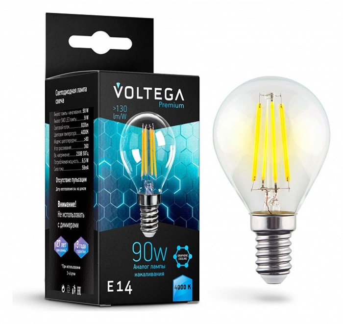 Лампа светодиодная Voltega Premium E14 7Вт 4000K 7137 - фото 3180363