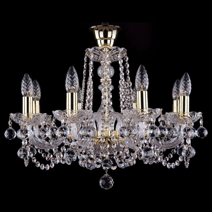 Подвесная люстра Bohemia Ivele Crystal 1402 1402/8/195/G/Balls/Tube - фото 3238193