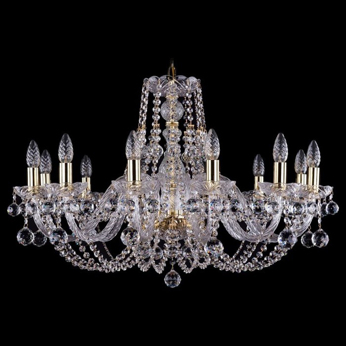 Подвесная люстра Bohemia Ivele Crystal 1406 1406/12/300/G/Balls - фото 3238222