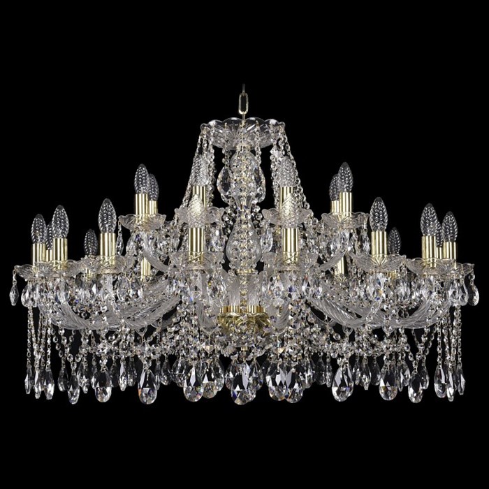 Подвесная люстра Bohemia Ivele Crystal 1413 1413/16+8/360/G - фото 3238461