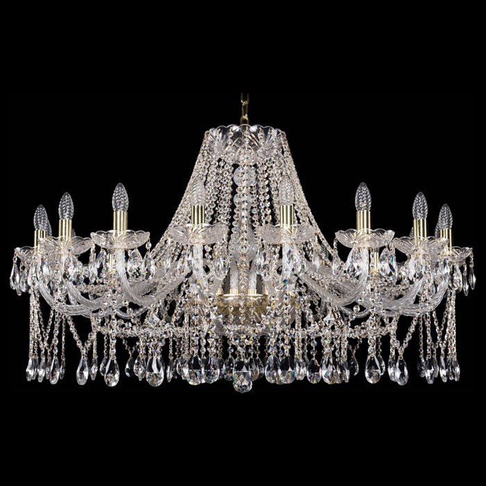 Подвесная люстра Bohemia Ivele Crystal 1413 1413/18/400/G - фото 3238469