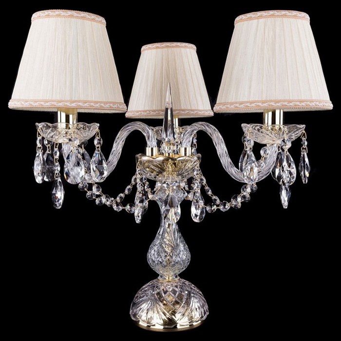 Настольная лампа декоративная Bohemia Ivele Crystal 5706 1406L/3/141-39/G/SH33A-160 - фото 3238525