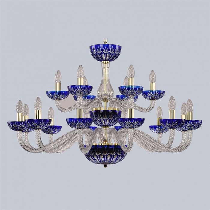 Подвесная люстра Bohemia Ivele Crystal Ivele Crystal 1 1308/12+6/360/2d G Cl/Clear-Blue/H-1I - фото 3238551