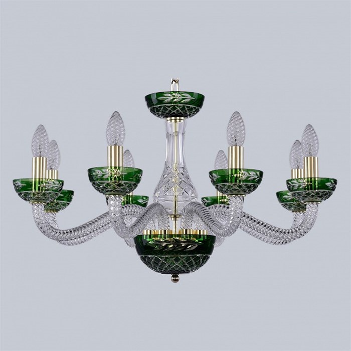 Подвесная люстра Bohemia Ivele Crystal Ivele Crystal 2 1309/8/240 G Cl/Clear-Green/H-1J - фото 3238582