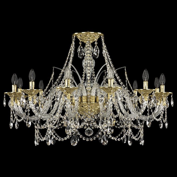 Подвесная люстра Bohemia Ivele Crystal 1611 16111/12/360 G - фото 3240023