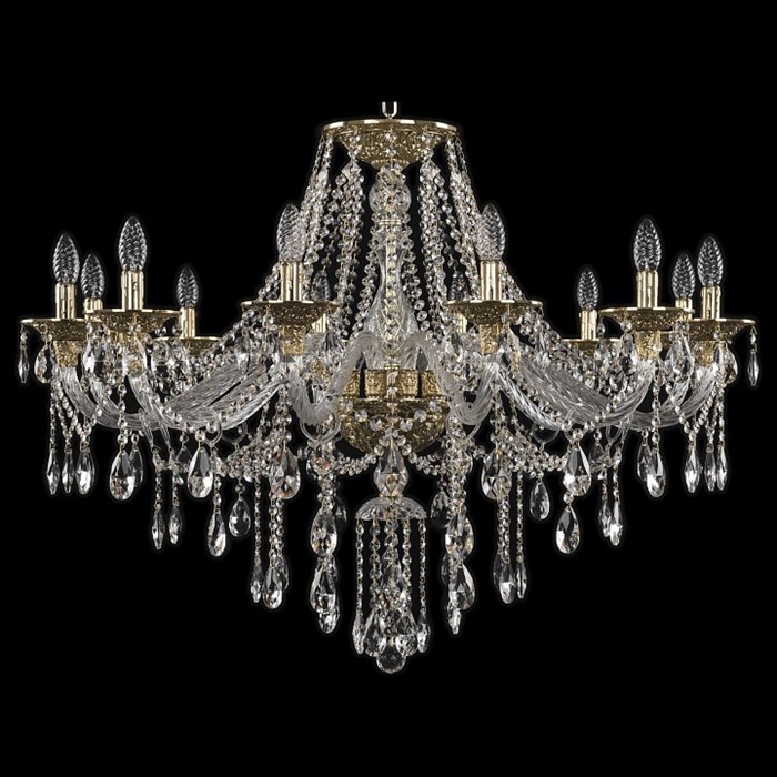 Подвесная люстра Bohemia Ivele Crystal 1615 16115/12/360 G - фото 3240231