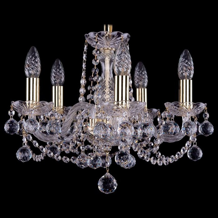 Подвесная люстра Bohemia Ivele Crystal 1402 1402/5/141/G/Balls - фото 3241103