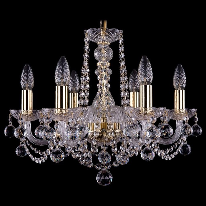 Подвесная люстра Bohemia Ivele Crystal 1402 1402/6/160/G/Balls - фото 3241140