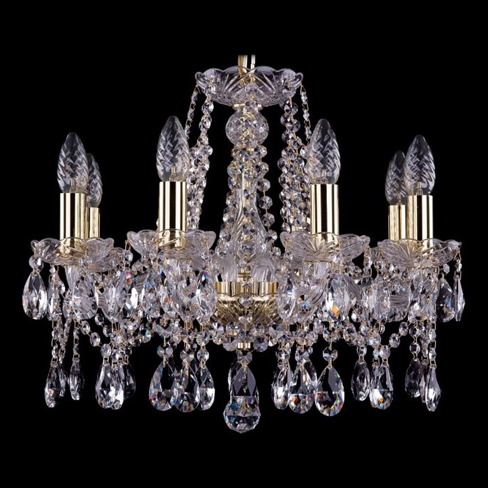 Подвесная люстра Bohemia Ivele Crystal 1413 1413/8/165/G - фото 3241333