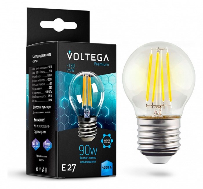 Лампа светодиодная Voltega Premium E27 7Вт 4000K 7139 - фото 3323292