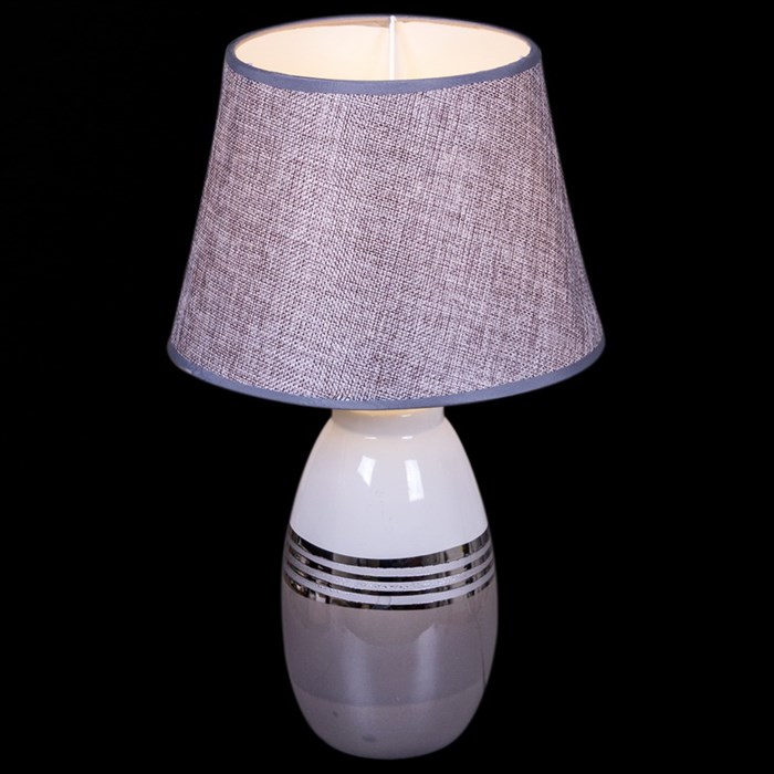 Настольная лампа с абажуром Reluce E14 01928-0.7-01 WH GY SL - фото 3375606