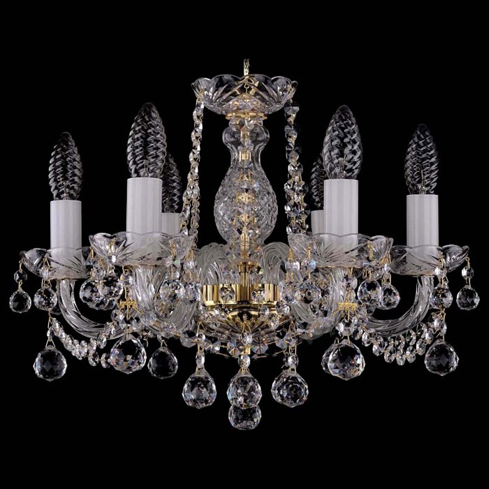 Подвесная люстра Bohemia Ivele Crystal 1402 1402/6/141/G/Balls - фото 3475125