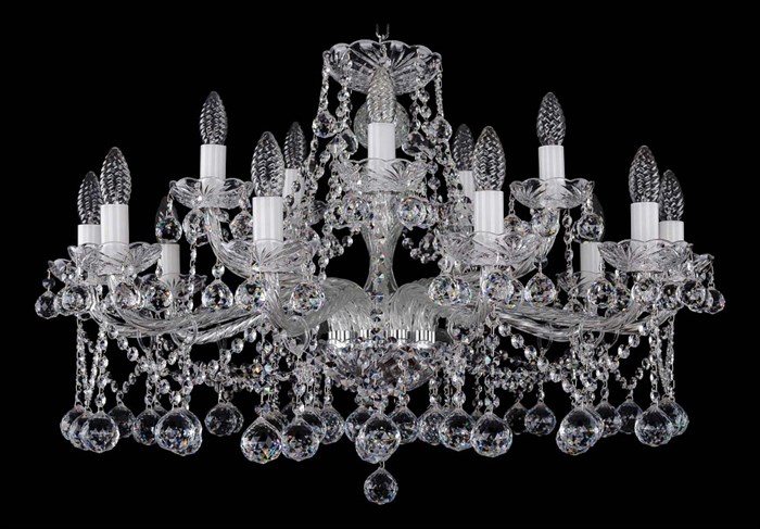 Подвесная люстра Bohemia Ivele Crystal 1413 1413/10_5/300/Ni/Balls - фото 3475153